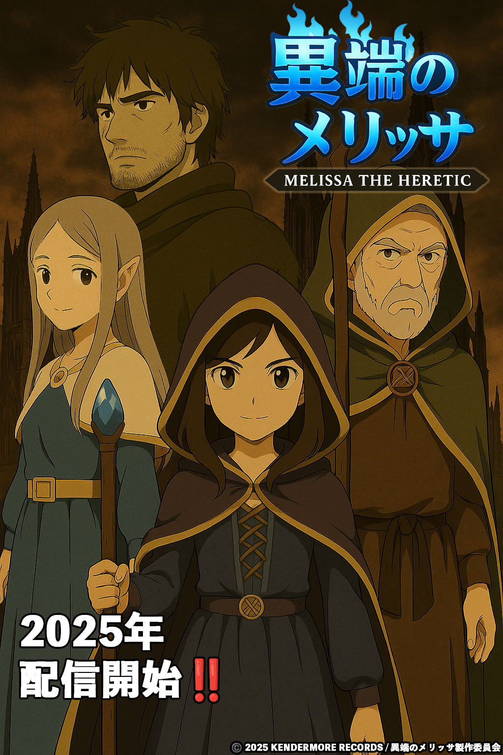 異端のメリッサ メインビジュアル：メリッサと仲間たちが描かれたキービジュアル